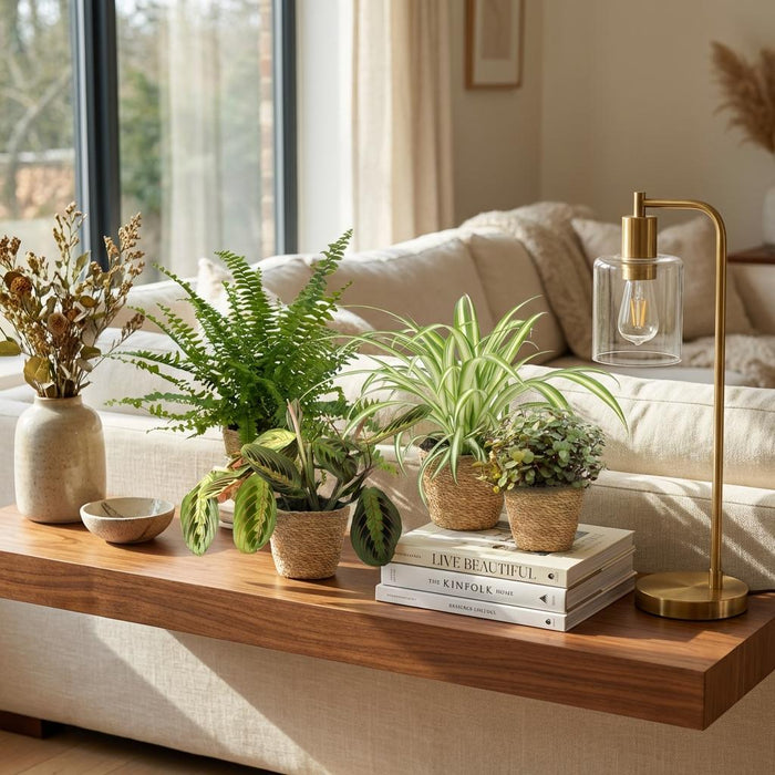 Green Boutiq – Huisdiervriendelijke Kamerplanten Mix – Set van 4 Inclusief Manden - Bivakshop
