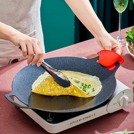 Grillpan - Koreaanse ronde barbecueplaat met antiaanbaklaag - Bivakshop