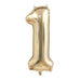 Grote Cijferballon Wit - Goud (100 cm / 40 Inch) – Luxe Folieballon voor Verjaardag & Jubileum – Cijfers 0 - 9 - Bivakshop
