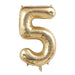 Grote Cijferballon Wit - Goud (100 cm / 40 Inch) – Luxe Folieballon voor Verjaardag & Jubileum – Cijfers 0 - 9 - Bivakshop