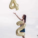 Grote Cijferballon Wit - Goud (100 cm / 40 Inch) – Luxe Folieballon voor Verjaardag & Jubileum – Cijfers 0 - 9 - Bivakshop