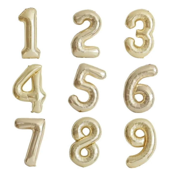 Grote Cijferballon Wit - Goud (100 cm / 40 Inch) – Luxe Folieballon voor Verjaardag & Jubileum – Cijfers 0 - 9 - Bivakshop