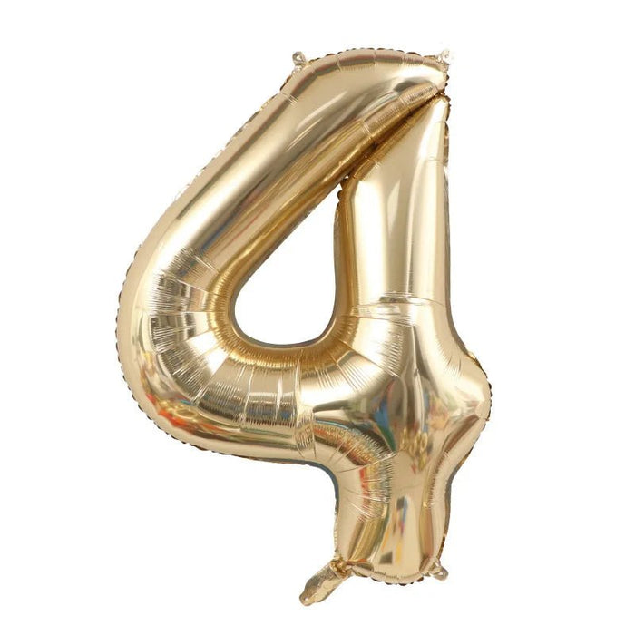 Grote Cijferballon Wit - Goud (100 cm / 40 Inch) – Luxe Folieballon voor Verjaardag & Jubileum – Cijfers 0 - 9 - Bivakshop