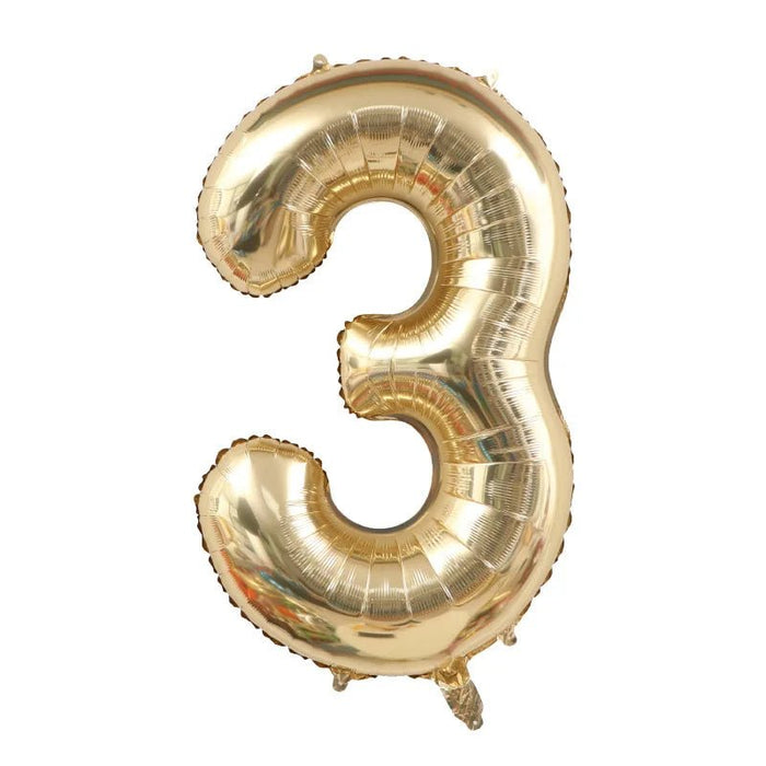 Grote Cijferballon Wit - Goud (100 cm / 40 Inch) – Luxe Folieballon voor Verjaardag & Jubileum – Cijfers 0 - 9 - Bivakshop