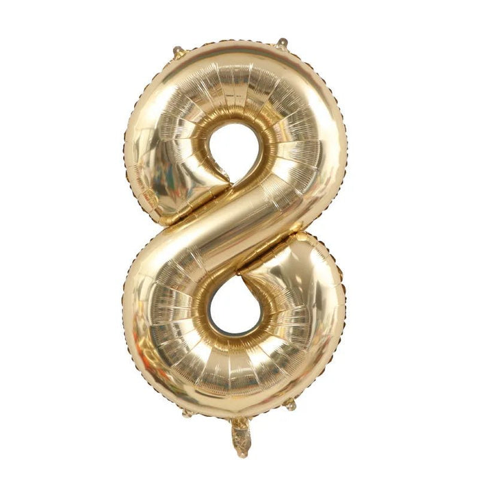 Grote Cijferballon Wit - Goud (100 cm / 40 Inch) – Luxe Folieballon voor Verjaardag & Jubileum – Cijfers 0 - 9 - Bivakshop