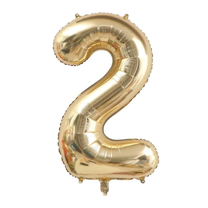 Grote Cijferballon Wit - Goud (100 cm / 40 Inch) – Luxe Folieballon voor Verjaardag & Jubileum – Cijfers 0 - 9 - Bivakshop