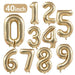 Grote Cijferballon Wit - Goud (100 cm / 40 Inch) – Luxe Folieballon voor Verjaardag & Jubileum – Cijfers 0 - 9 - Bivakshop