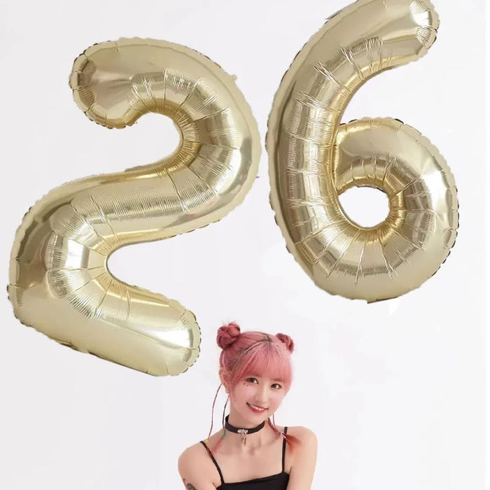 Grote Cijferballon Wit - Goud (100 cm / 40 Inch) – Luxe Folieballon voor Verjaardag & Jubileum – Cijfers 0 - 9 - Bivakshop
