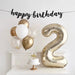 Grote Cijferballon Wit - Goud (100 cm / 40 Inch) – Luxe Folieballon voor Verjaardag & Jubileum – Cijfers 0 - 9 - Bivakshop