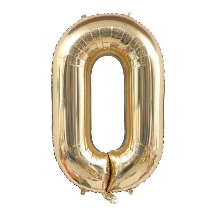 Grote Cijferballon Wit - Goud (100 cm / 40 Inch) – Luxe Folieballon voor Verjaardag & Jubileum – Cijfers 0 - 9 - Bivakshop