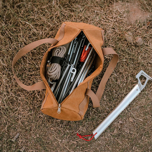 Grote cilindervormige opbergtas – Lichtgewicht canvas tentpenhouder voor campinggereedschap - Bivakshop