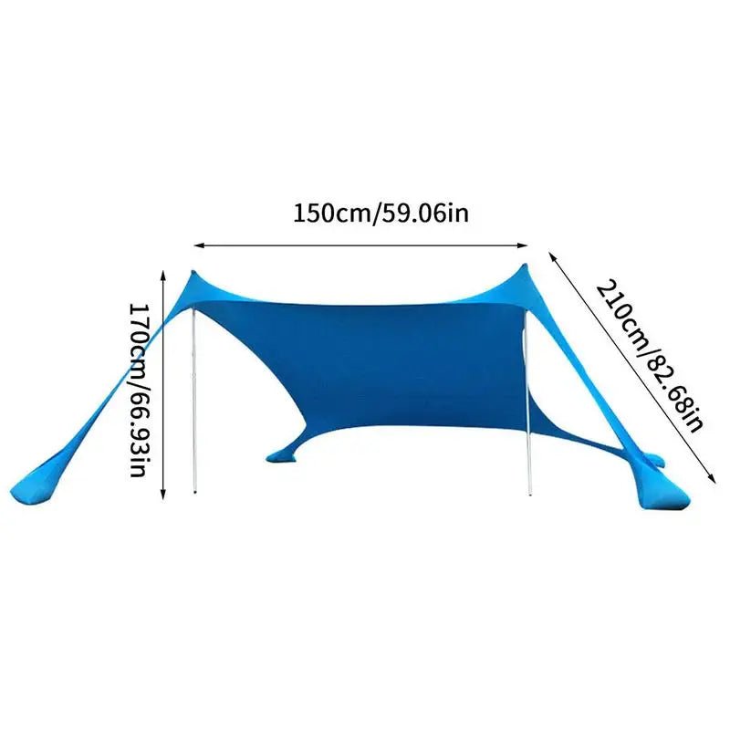 Grote strand schaduw - Tent draagbaar - Familie zonbescherming upf50+ - Bivakshop
