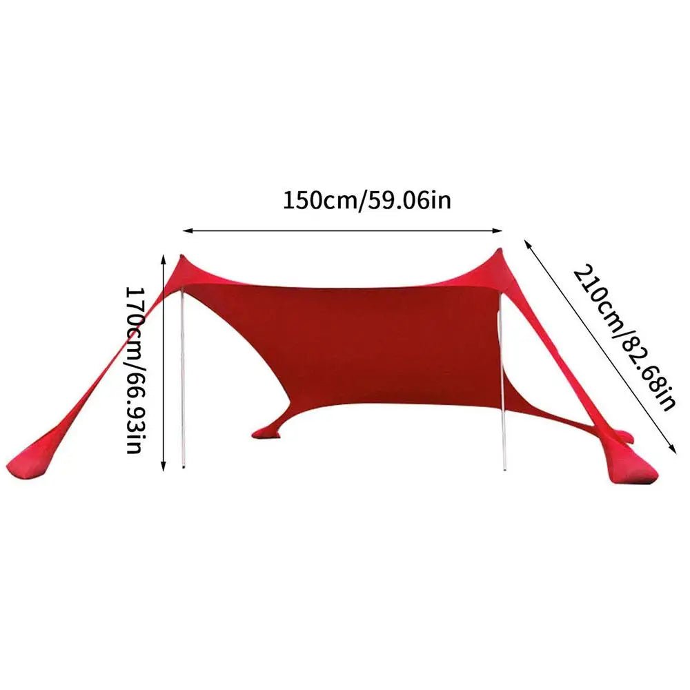 Grote strand schaduw - Tent draagbaar - Familie zonbescherming upf50+ - Bivakshop