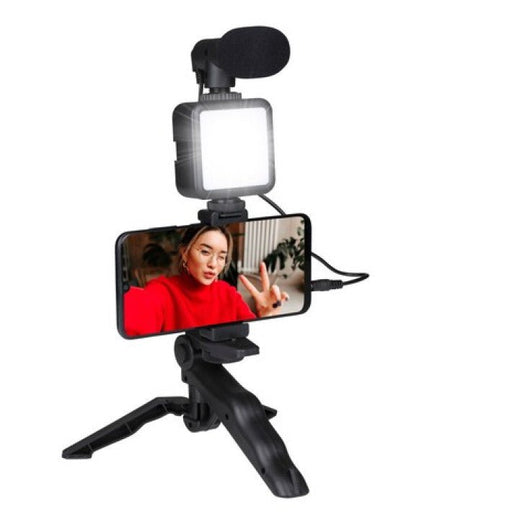 Grundig ED-38135 - 3-in-1 selfie studio vlogging kit - Verlichting, microfoon en statief - Bivakshop