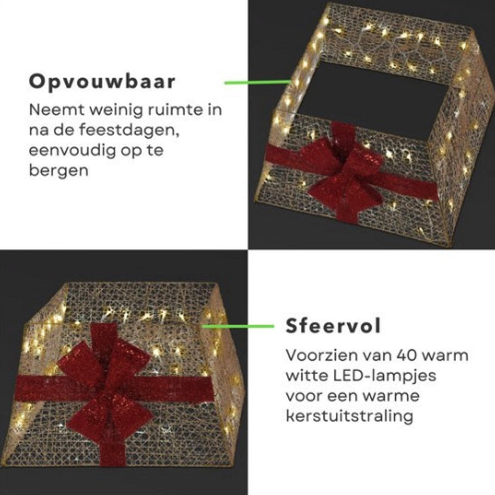 Grundig – Kerstboom Rok (Mand) 45 cm – Cadeau Design - 40 Warm Witte LED’s - Bivakshop