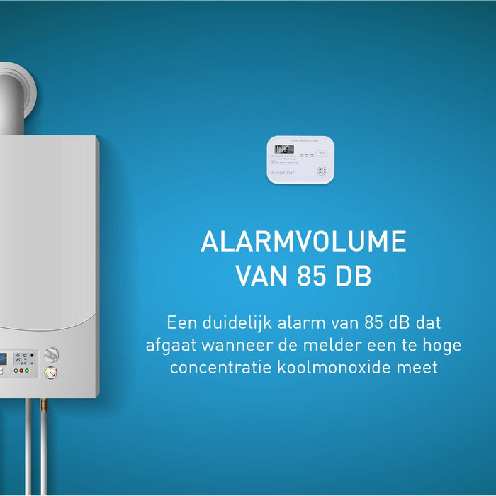 Grundig - Koolmonoxide (CO) Detector – 85dB Alarm – Veiligheid en Bescherming voor Thuis - Bivakshop