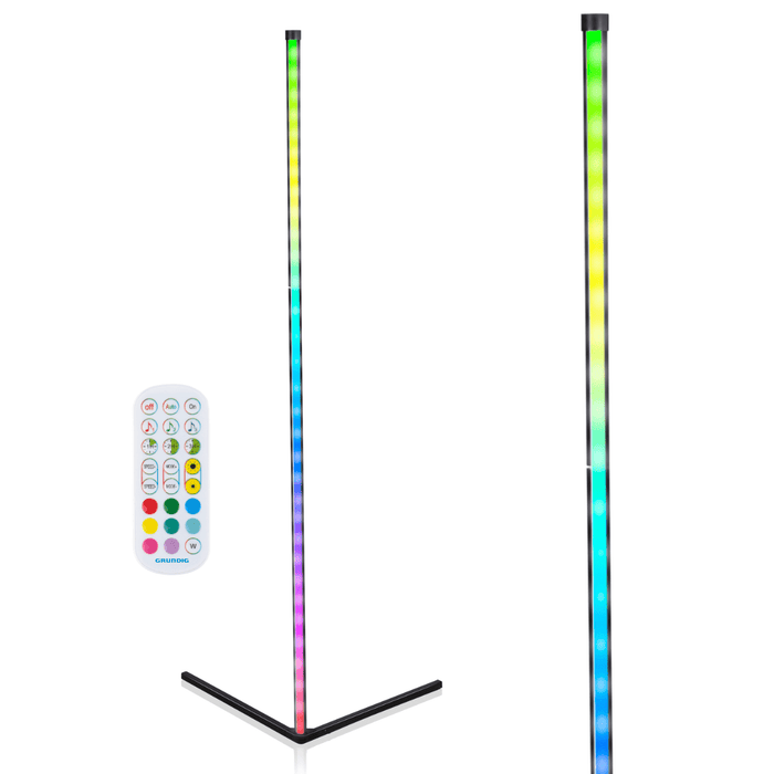 Grundig - RGBW Hoeklamp – 15W – Moderne LED Sfeerverlichting – Multicolor - Bivakshop