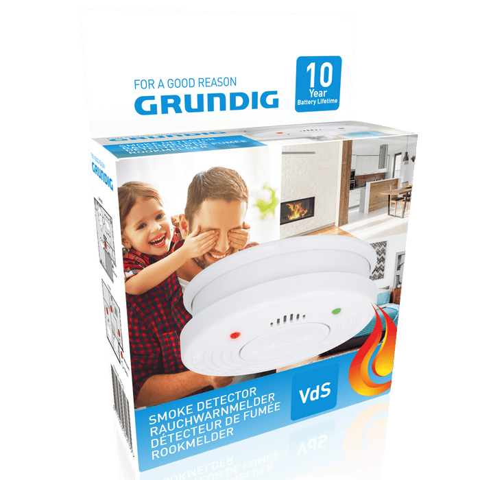 Grundig - Rookmelder B/O VDS – 10 Jaar Batterij – Gecertificeerde Brandveiligheid - Bivakshop