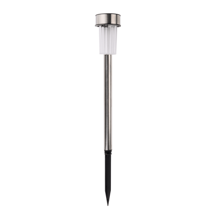 Grundig - Solar Tuinfakkels RVS – Set van 10 – Ø4,8 x 36,5 cm – Duurzame LED Buitenverlichting - Bivakshop