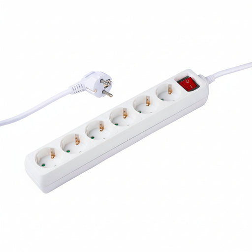 Grundig - Stekkerdoos – 6 - Voudig – Met Schakelaar – 1,5 Meter Kabel – Wit - Bivakshop
