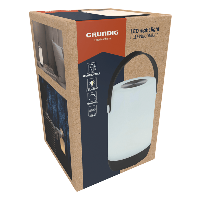 Grundig - USB - C Nachtlampje – Compact & Energiezuinig – Warm LED Sfeerlicht - Bivakshop