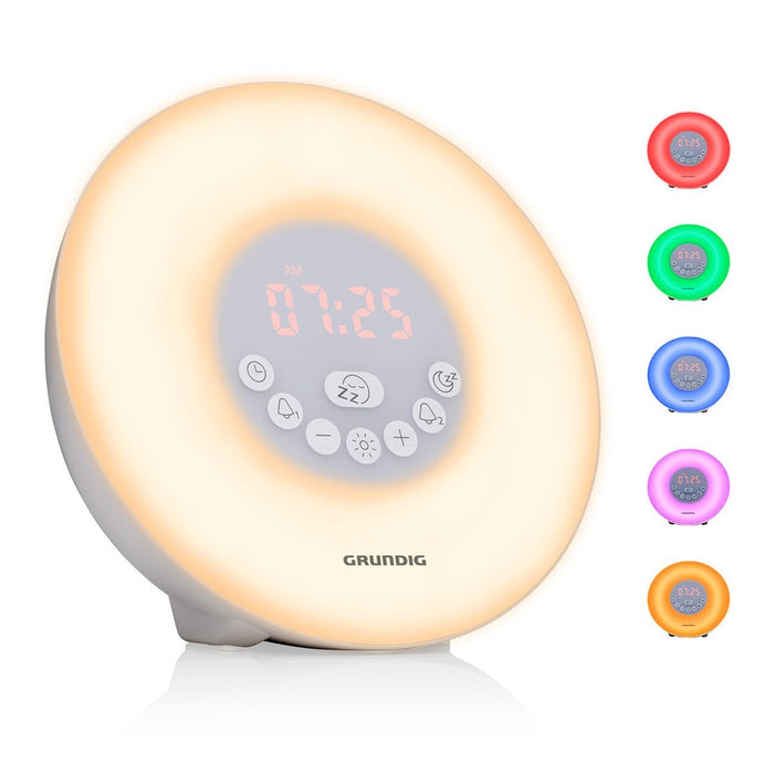Grundig - Wake - Up Light – Lichtwekker met Zonsopgang Simulatie & FM - Radio - Bivakshop