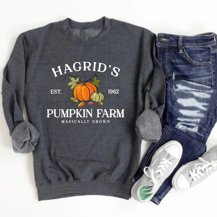 Hagrid's pompoen patch - trui - Unisex lange mouwen halloween trui - Herfst en thanksgiving hoodie - Bivakshop