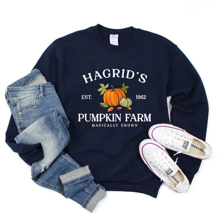 Hagrid's pompoen patch - trui - Unisex lange mouwen halloween trui - Herfst en thanksgiving hoodie - Bivakshop