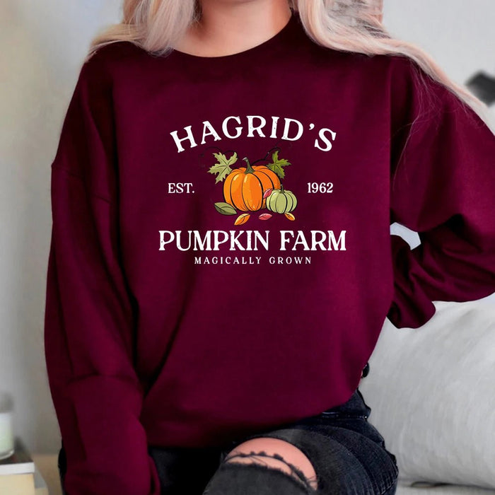 Hagrid's pompoen patch - trui - Unisex lange mouwen halloween trui - Herfst en thanksgiving hoodie - Bivakshop