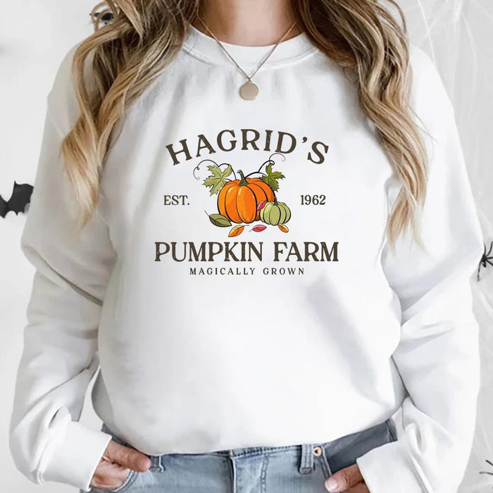 Hagrid's pompoen patch - trui - Unisex lange mouwen halloween trui - Herfst en thanksgiving hoodie - Bivakshop