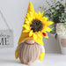 Handgemaakte Zonnebloem Gnome – Gele Plush Kabouter – Botanische Farmhouse Decoratie & Hanger - Bivakshop