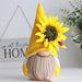 Handgemaakte Zonnebloem Gnome – Gele Plush Kabouter – Botanische Farmhouse Decoratie & Hanger - Bivakshop