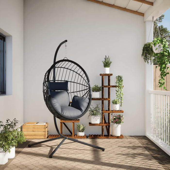 Hangstoel met Standaard – Rattan & Staal – Comfort & Design – Vrijstaand - Bivakshop