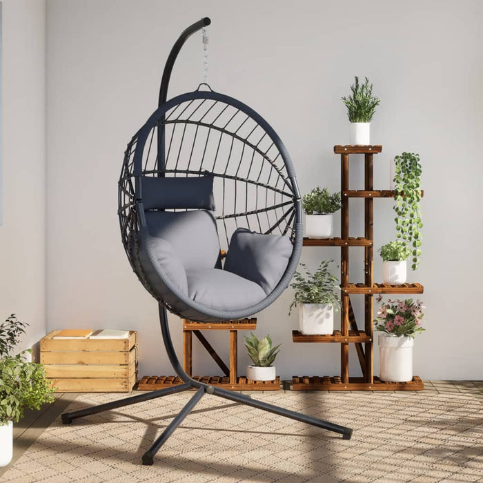 Hangstoel met Standaard – Rattan & Staal – Comfort & Design – Vrijstaand - Bivakshop