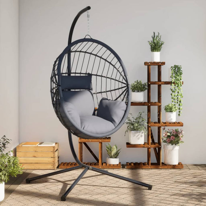 Hangstoel met Standaard – Rattan & Staal – Comfort & Design – Vrijstaand - Bivakshop