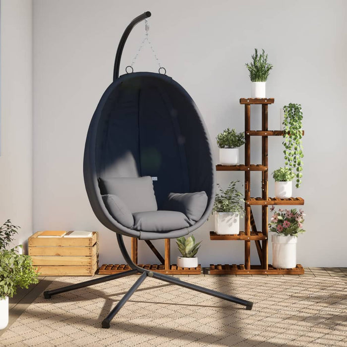Hangstoel met Standaard – Vrijstaande Loungestoel – Stof & Staal - Bivakshop