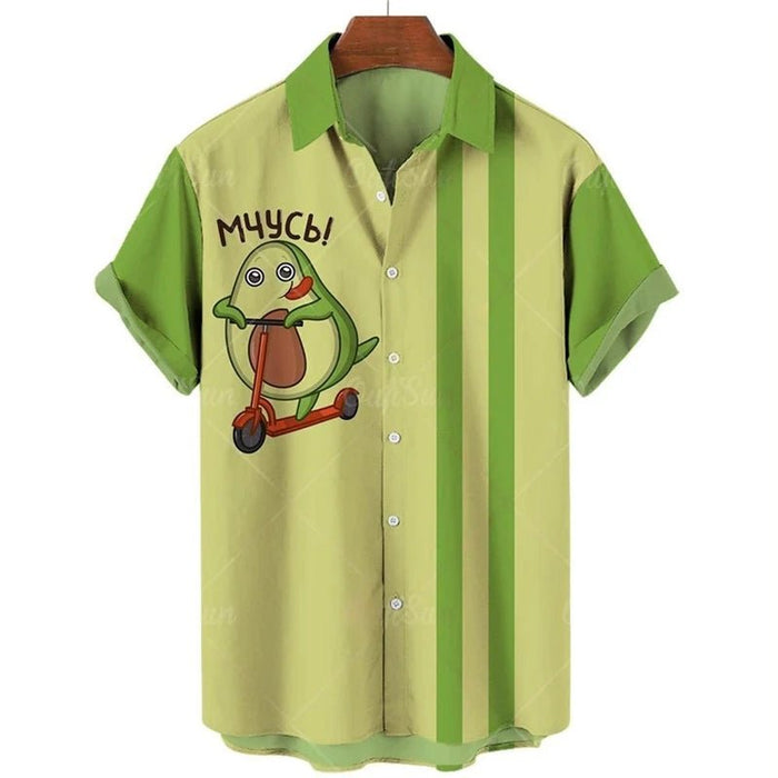 Hawaïaans overhemd met avocado print – Korte mouw & casual vakantieshirt - Bivakshop