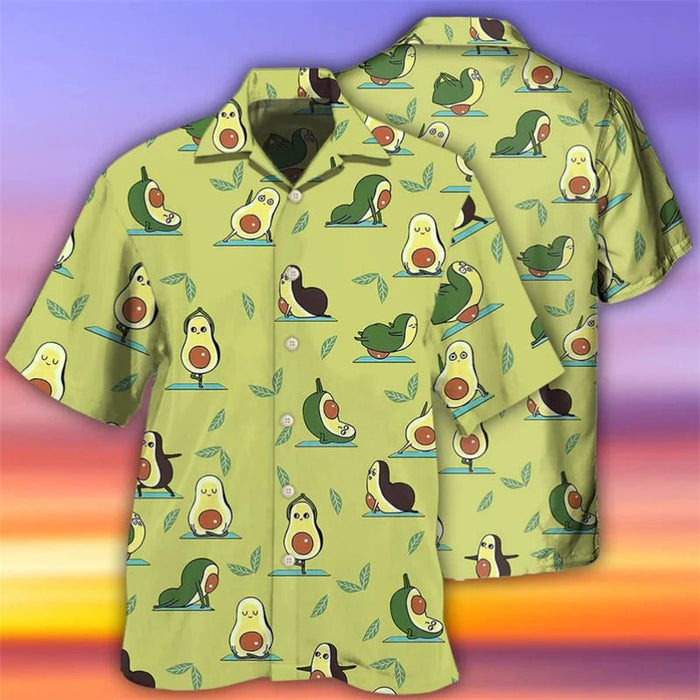 Hawaïaans overhemd met avocado print – Korte mouw & casual vakantieshirt - Bivakshop