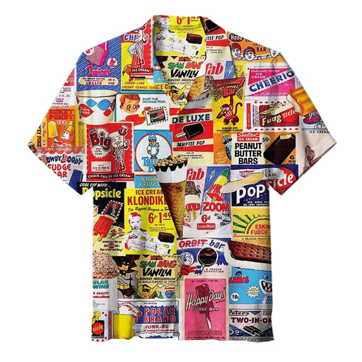 Heren Hawaiiaans hemd ijsjesprint zomer