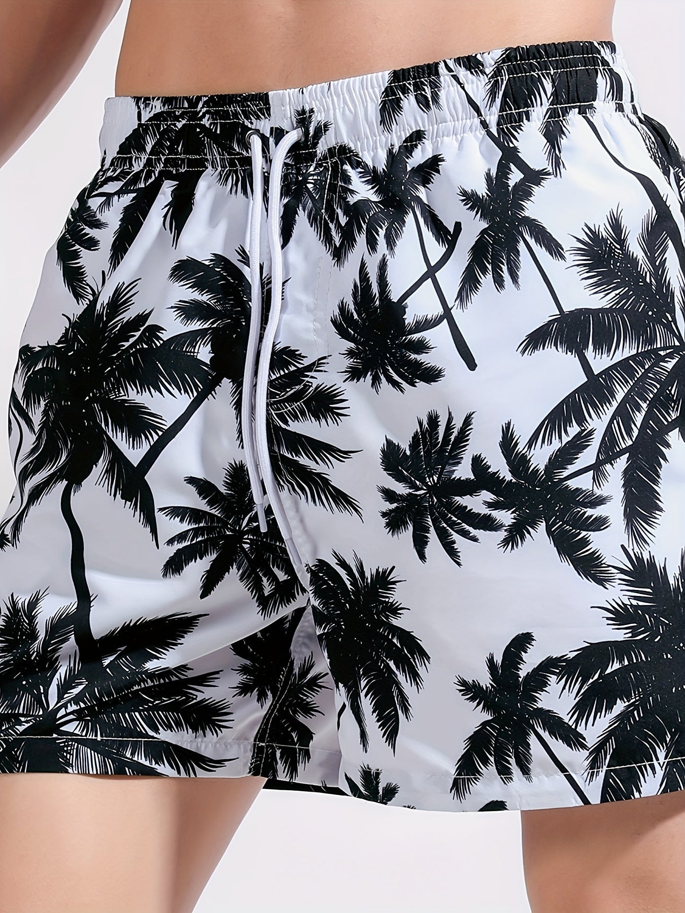 Heren boardshorts met kokosbomen en vis - Trekkoord zakken - Casual zomerstrandshorts - Bivakshop