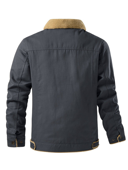 Heren casual fleece jack – Met flapzakken – Warm voor herfst en winter - Bivakshop