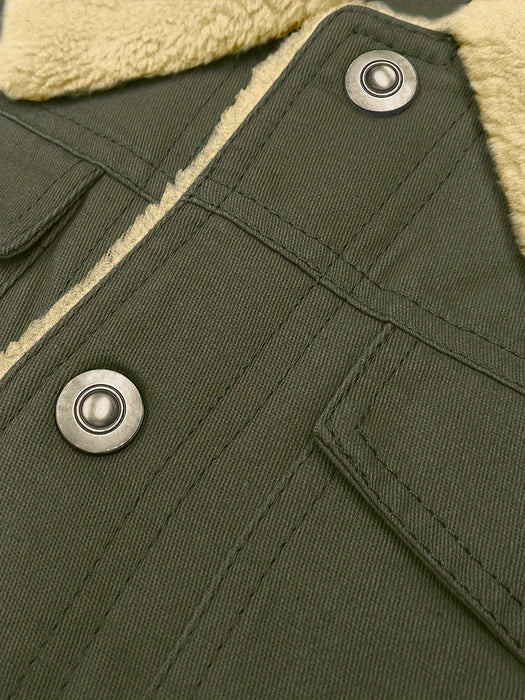 Heren casual fleece jack – Met flapzakken – Warm voor herfst en winter - Bivakshop