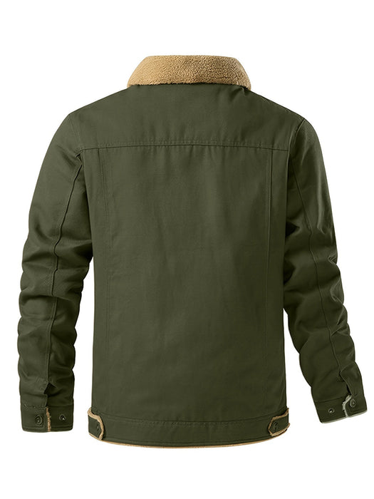 Heren casual fleece jack – Met flapzakken – Warm voor herfst en winter - Bivakshop
