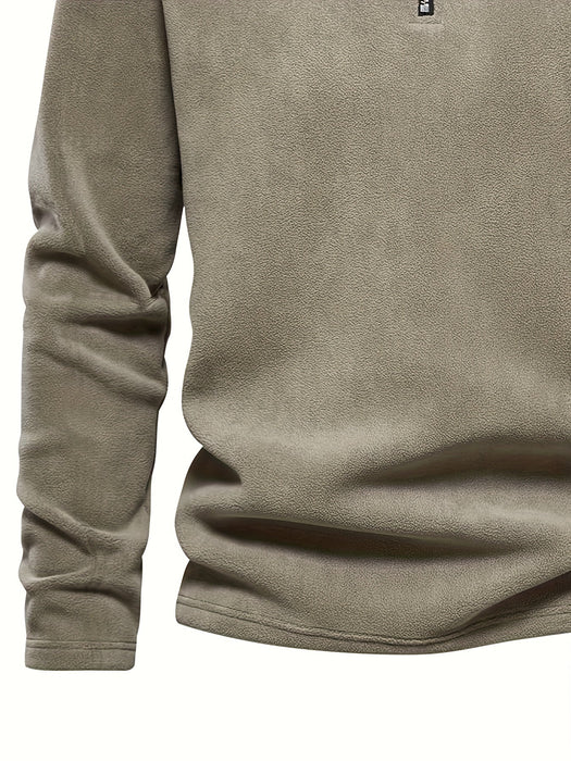 Heren Fleece Gevoerde Half - Zip Trui – Casual Pullover voor Najaar/Winter - Bivakshop