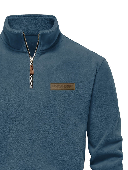 Heren Fleece Gevoerde Half - Zip Trui – Casual Pullover voor Najaar/Winter - Bivakshop