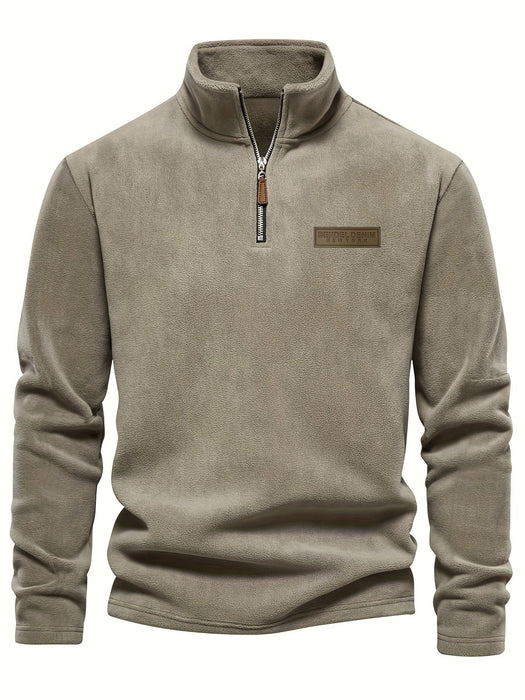 Heren Fleece Gevoerde Half - Zip Trui – Casual Pullover voor Najaar/Winter - Bivakshop