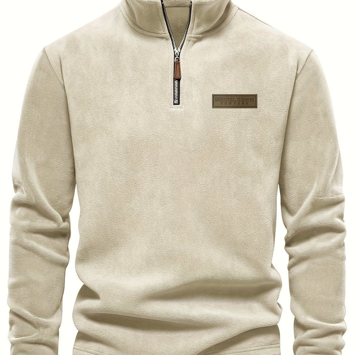 Heren Fleece Gevoerde Half - Zip Trui – Casual Pullover voor Najaar/Winter - Bivakshop