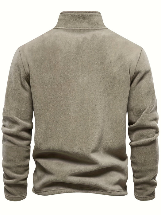 Heren Fleece Gevoerde Half - Zip Trui – Casual Pullover voor Najaar/Winter - Bivakshop