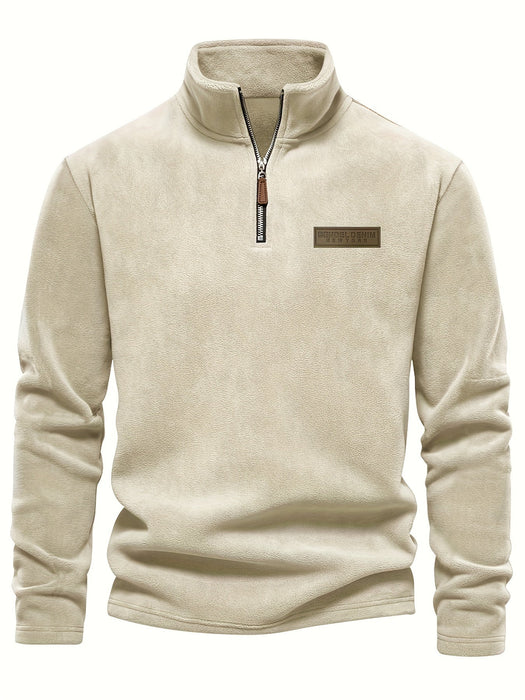 Heren Fleece Gevoerde Half - Zip Trui – Casual Pullover voor Najaar/Winter - Bivakshop