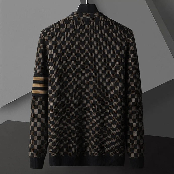 Heren gebreide cardigan – Stijlvolle plaid sweaterjas met zakken voor lente & herfst - Bivakshop